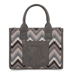 WG2211-8120S  Wrangler Southwestern Pattern Dual Sided Print Tote/Crossbody - GREY