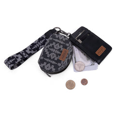 WG2212-W0051  Wrangler Southwestern Art Print Dual Pouch Wristlet -Black