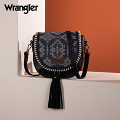 WG2212-8136  Wrangler Southwestern  Print Saddle Bag -  Black