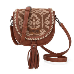 WG2212-8136  Wrangler Southwestern  Print Saddle Bag -  Brown