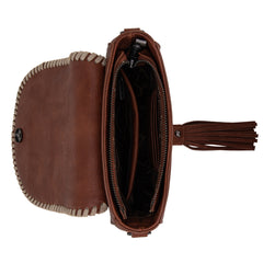 WG2212-8136  Wrangler Southwestern  Print Saddle Bag -  Brown