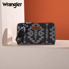 WG2212-W006  Wrangler Southwestern Art Print Wallet  -Black