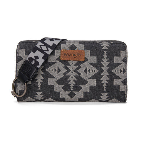 WG2212-W006  Wrangler Southwestern Art Print Wallet  -Black