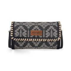 WG2212-C012  Wrangler Southwestern Print  Wallet/Wristlet/Crossbody Bag - Black