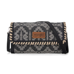 WG2212-C012  Wrangler Southwestern Print  Wallet/Wristlet/Crossbody Bag - Black