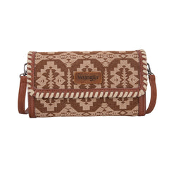 WG2212-C012  Wrangler Southwestern Print  Wallet/Wristlet/Crossbody Bag - Brown