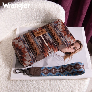 WG2213-W006 Wrangler Southwestern Art Print Wallet - Coffee