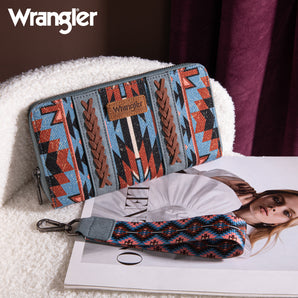 WG2213-W006 Wrangler Southwestern Art Print Wallet - Navy (ONLINE ONLY)