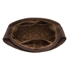 WG244-9182  Wrangler Fringe Studded Hobo Bag- Coffee