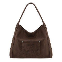 WG244-9182  Wrangler Fringe Studded Hobo Bag- Coffee