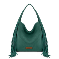 WG244-9182  Wrangler Fringe Studded Hobo Bag- Turquoise