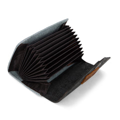 WG224-W070 Wrangler Genuine Hair-On Cowhide Floral Tooled Card Holder - Black