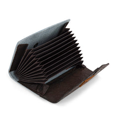 WG224-W070 Wrangler Genuine Hair-On Cowhide Floral Tooled Card Holder - Coffee