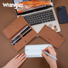 WG224-W071  Wrangler Long Wallet with Detachable Zipper Pocket