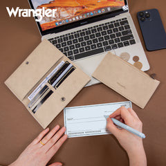 WG224-W071  Wrangler Long Wallet with Detachable Zipper Pocket