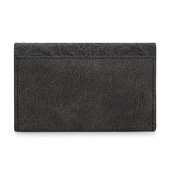 WG224-W072  Wrangler Floral Tooled Card Holder - Black