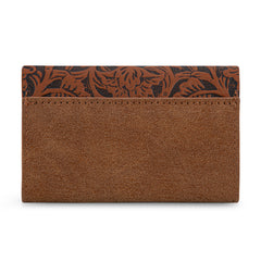 WG224-W072  Wrangler Floral Tooled Card Holder - Brown
