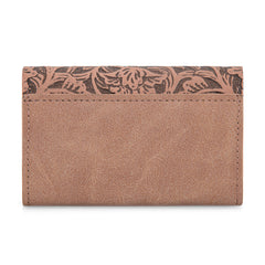 WG224-W072  Wrangler Floral Tooled Card Holder -Dark Pink
