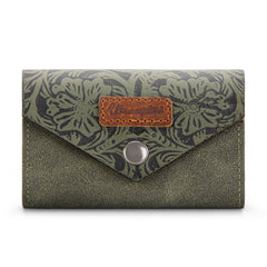 WG224-W072  Wrangler Floral Tooled Card Holder -Green