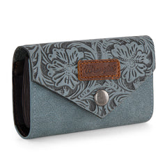 WG224-W072  Wrangler Floral Tooled Card Holder -Jean