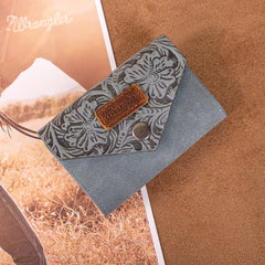 WG224-W072  Wrangler Floral Tooled Card Holder -Jean