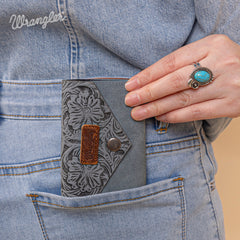 WG224-W072  Wrangler Floral Tooled Card Holder -Jean
