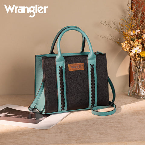 WG225-8120  Wrangler Whipstitch Tote/Crossbody - Black