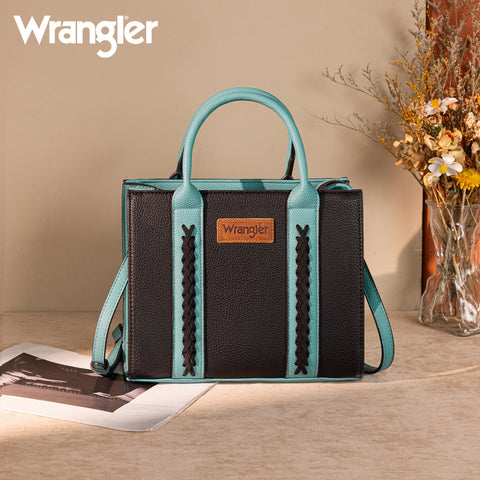 WG225-8120  Wrangler Whipstitch Tote/Crossbody - Black
