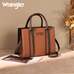 WG225-8120  Wrangler Whipstitch Tote/Crossbody - Brown-Coffee