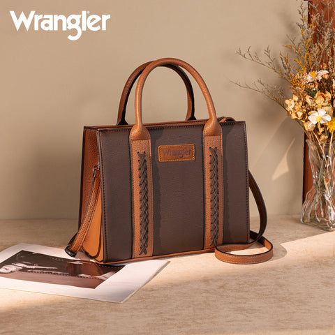 WG225-8120  Wrangler Whipstitch Tote/Crossbody - Coffee