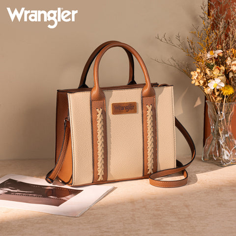 WG225-8120  Wrangler Whipstitch Tote/Crossbody - Tan