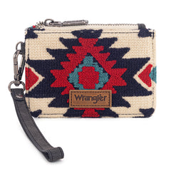 WG226-W069  Wrangler Aztec Print Card Wallet -Black