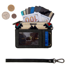 WG226-W069  Wrangler Aztec Print Card Wallet -Black