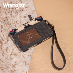 WG226-W069  Wrangler Aztec Print Card Wallet -Black