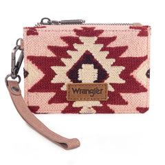 WG226-W069  Wrangler Aztec Print Card Wallet -Dark Pink