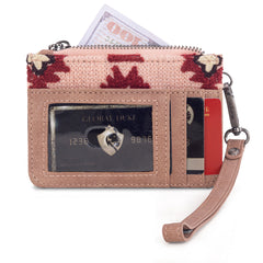 WG226-W069  Wrangler Aztec Print Card Wallet -Dark Pink