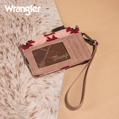 WG226-W069  Wrangler Aztec Print Card Wallet -Dark Pink