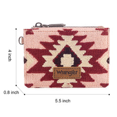 WG226-W069  Wrangler Aztec Print Card Wallet -Dark Pink