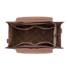 WG226-8120  Wrangler Tooled Aztec Pattern Print Concealed Carry Tote/Crossbody -Dark Pink