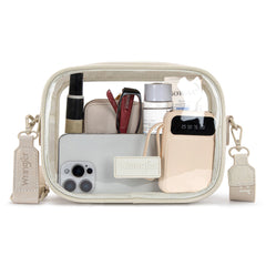 WG229-603  Wrangler Clear Crossbody Bag/Stadium Bag - Beige