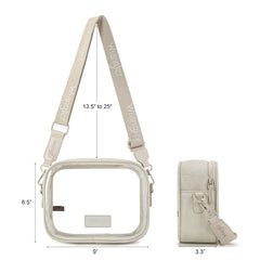WG229-603  Wrangler Clear Crossbody Bag/Stadium Bag - Beige
