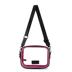 WG229-603  Wrangler Clear Crossbody Bag/Stadium Bag - Black-HotPink
