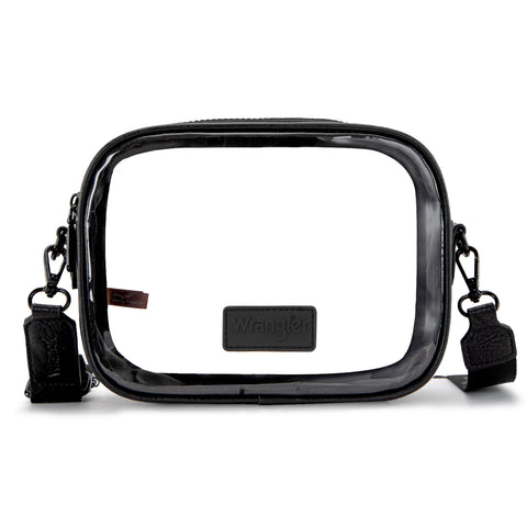 WG229-603  Wrangler Clear Crossbody Bag/Stadium Bag - Black