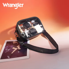 WG229-603  Wrangler Clear Crossbody Bag/Stadium Bag - Black