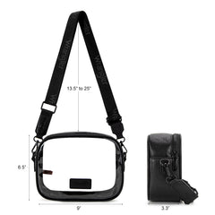 WG229-603  Wrangler Clear Crossbody Bag/Stadium Bag - Black
