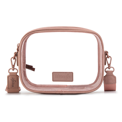 WG229-603  Wrangler Clear Crossbody Bag/Stadium Bag - Dark  Pink