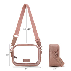 WG229-603  Wrangler Clear Crossbody Bag/Stadium Bag - Dark  Pink