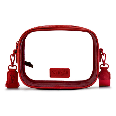 WG229-603  Wrangler Clear Crossbody Bag/Stadium Bag - Red