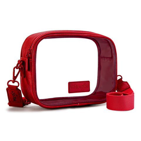 WG229-603  Wrangler Clear Crossbody Bag/Stadium Bag - Red