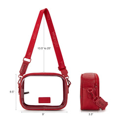 WG229-603  Wrangler Clear Crossbody Bag/Stadium Bag - Red